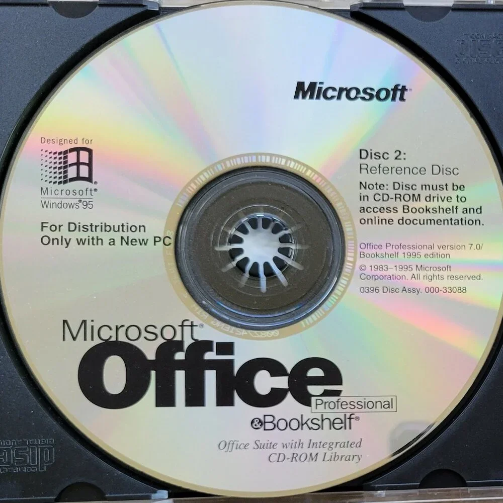 Vintage - Microsoft Office Professional & Bookshelf for Windows 95, 2 CDs, 1995